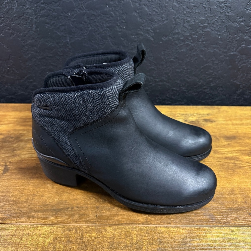 Merrell Chateau II Mid Pull Black Leather Waterproof Ankle Boots Womens 8